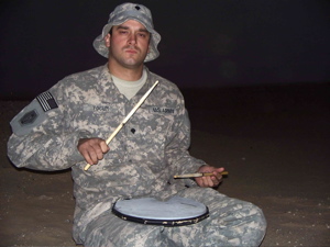 Troy Yocum on a drum pad