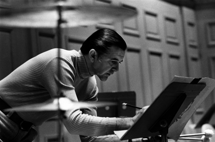 Firth at a rehearsal with the BSO in the ’70s