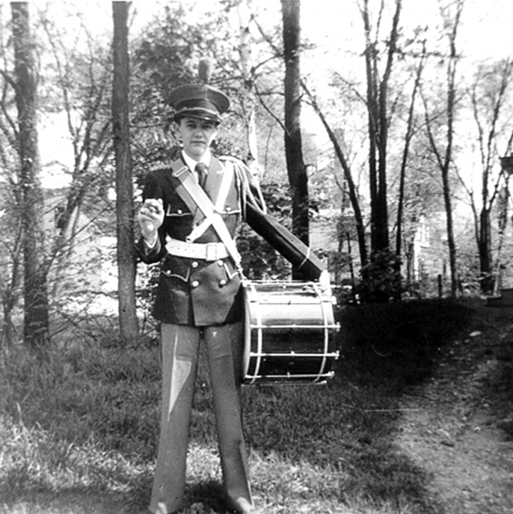 Vic played snare drum in the Sanford High School marching band in Maine in the mid-’40s.