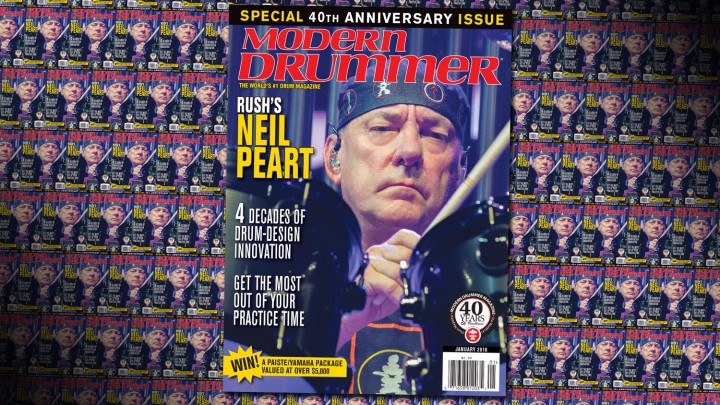 January 2016 Issue of Modern Drummer featuring Neil Peart