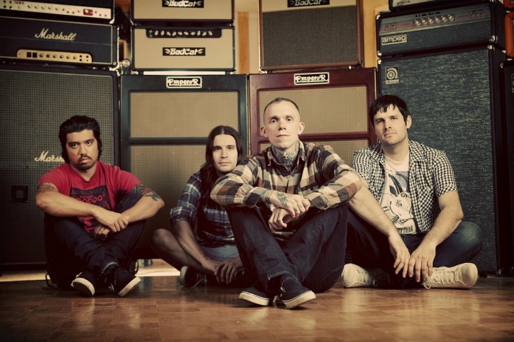 Coverge, from left: bassist Nate Newton, drummer Ben Koller, vocalist Jacob Bannon, and guitarist Kurt Ballou