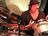 Drummer Carmine Appice behind the kit