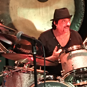 Drummer Carmine Appice behind the kit