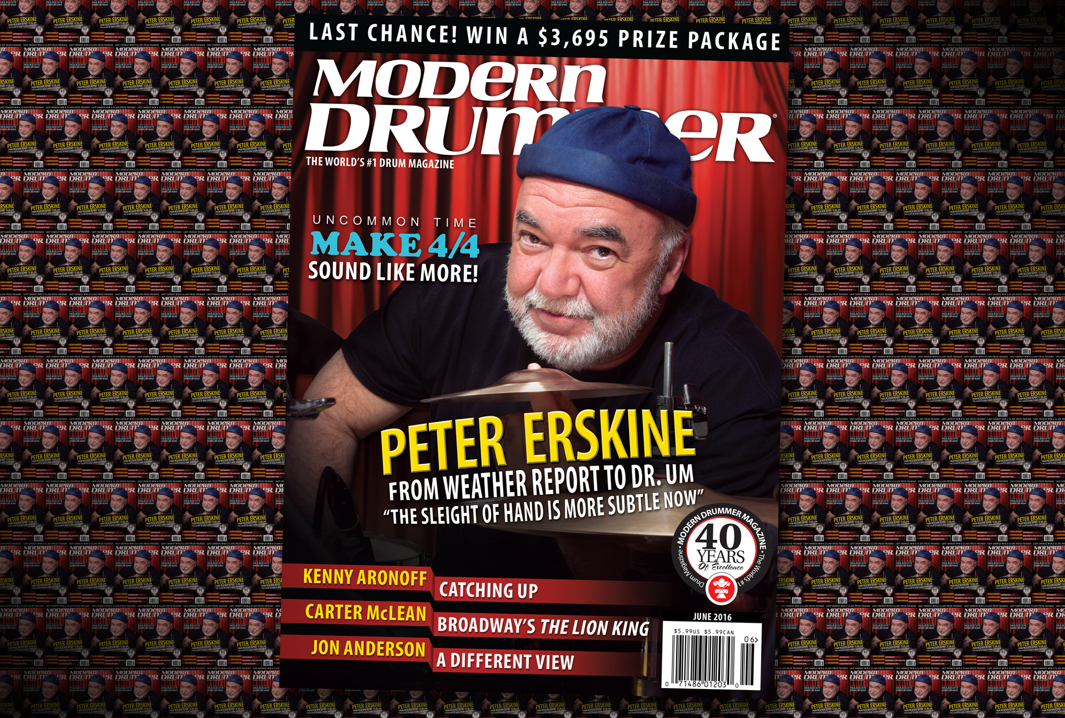 June 2016 Issue of Modern Drummer magazine featuring Peter Erskine