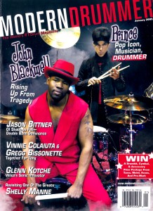 rince and John Blackwell on the cover of the  January 2005 Modern Drummer
