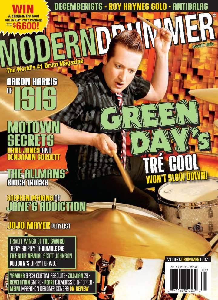 August 2009 - Volume 33 • Number 8 Modern Drummer Magazine Cover