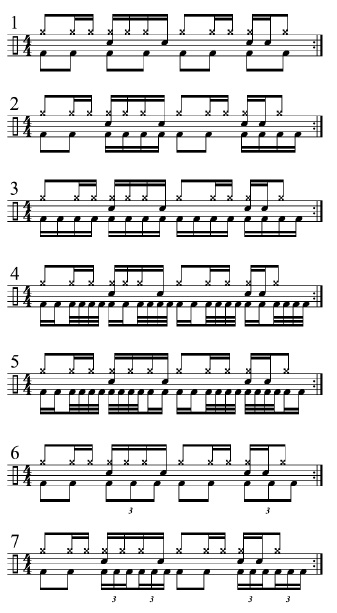 Paradiddle-based hand patterns 1