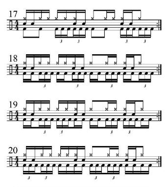 Paradiddle-based hand patterns 3