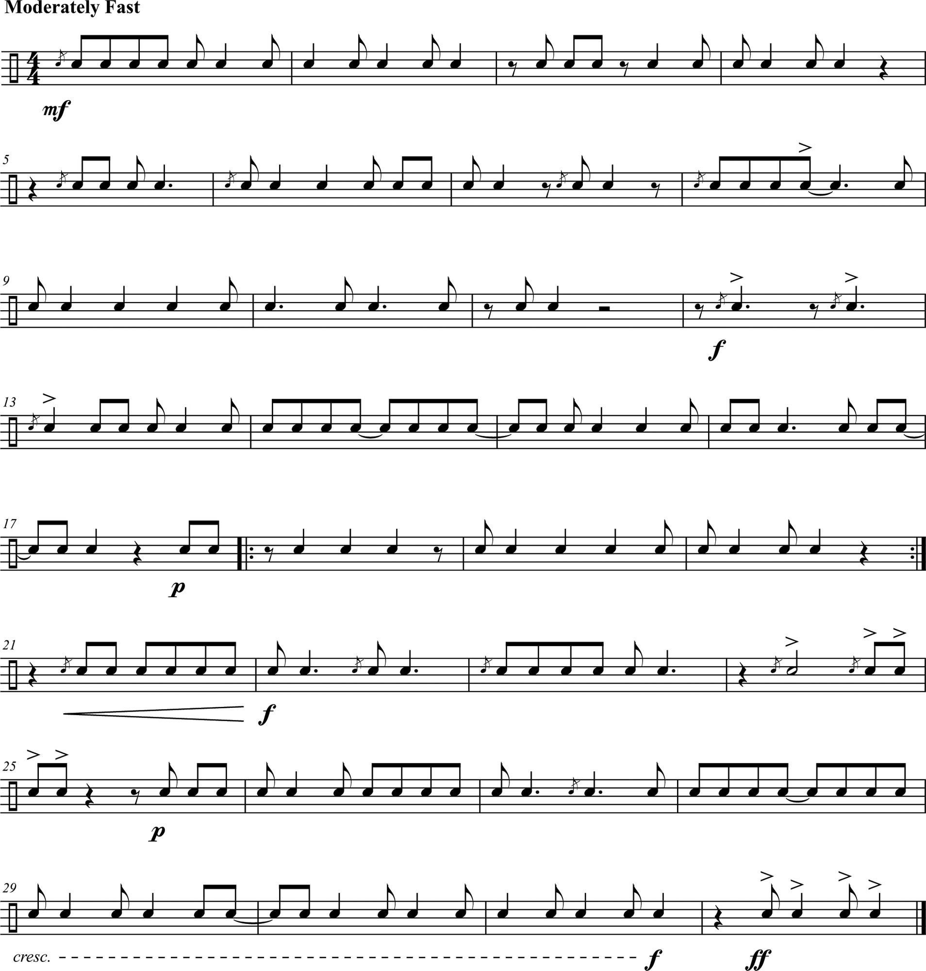 reading syncopated rhythms modern drummer magazine sheet music reading practice