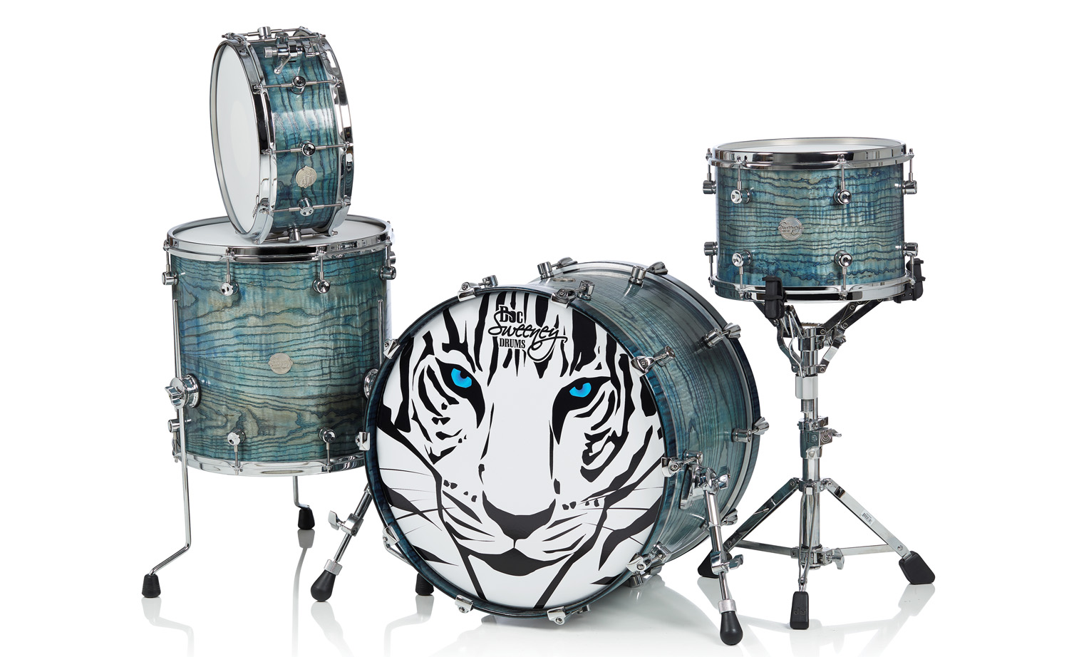 Doc Sweeney Blue Tiger Drumset Modern Drummer Magazine