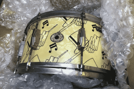 Here’s a 1941 Ludwig Top Hat and Cane 7x14 snare, one of the rarest and most valuable drums ever made.