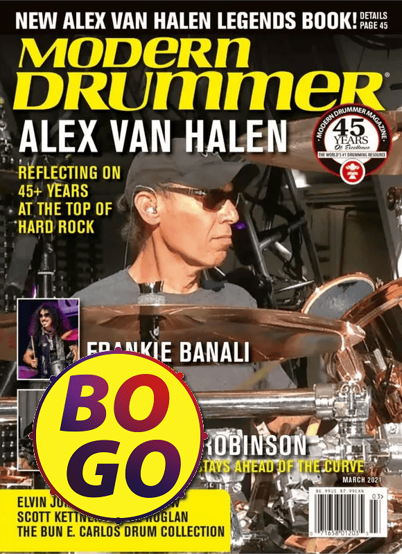March 2021 Modern Drummer Alex Van Halen BOGO
