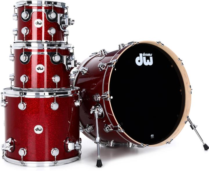 DRFP4PRG DW Collector's Series FinishPly 4-piece Shell Pack - Ruby Glass