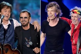 Paul McCartney, Ringo Starr, Mick Jagger, and Keith Richards