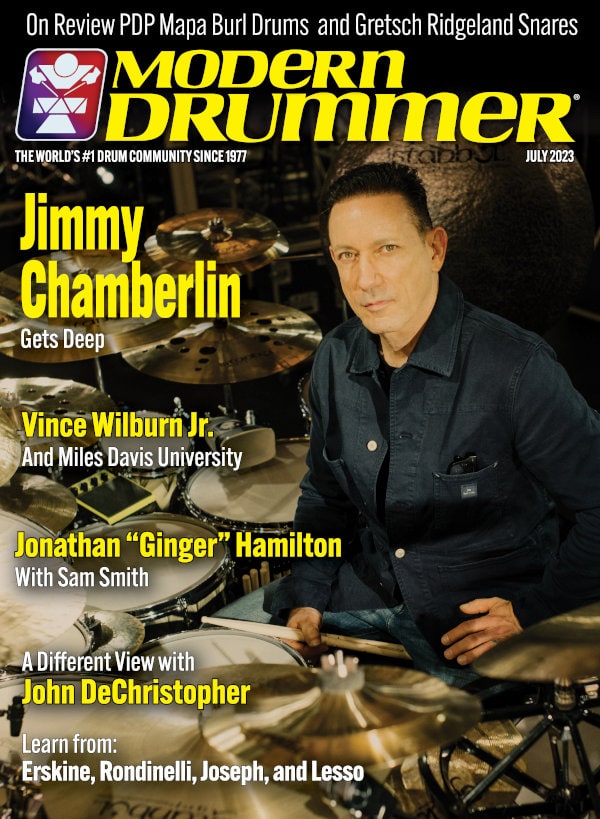 July 2023 Modern Drummer Magazine Cover Volume 47 Number 7 - Jimmy Chamberlin