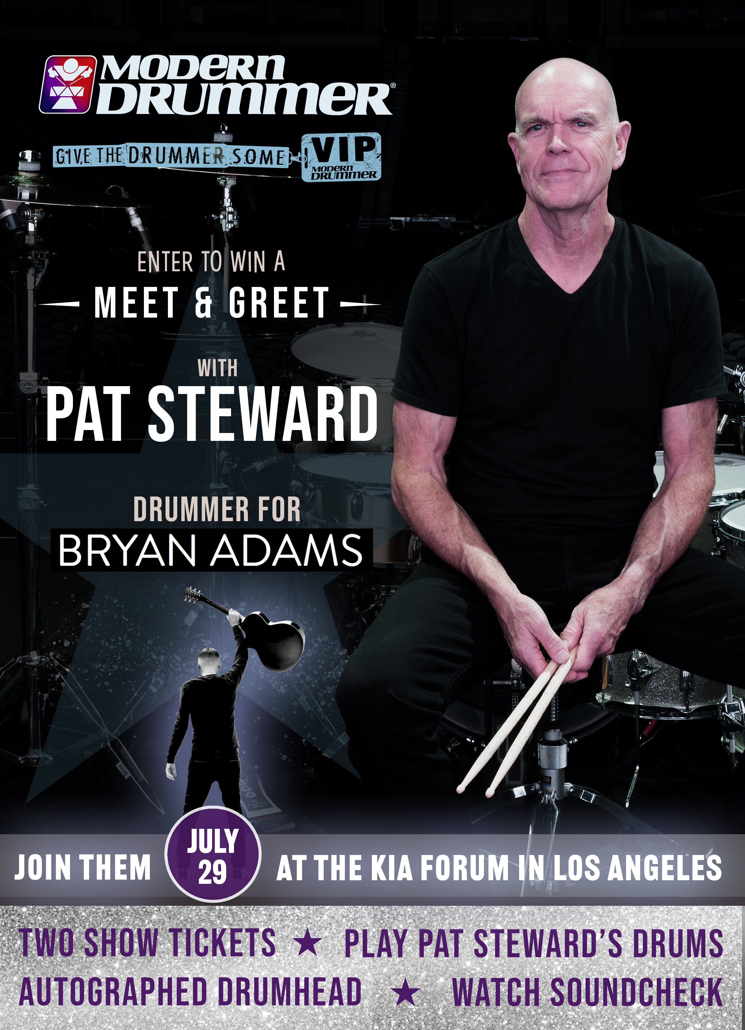 pat steward bryan adams drummer contest poster