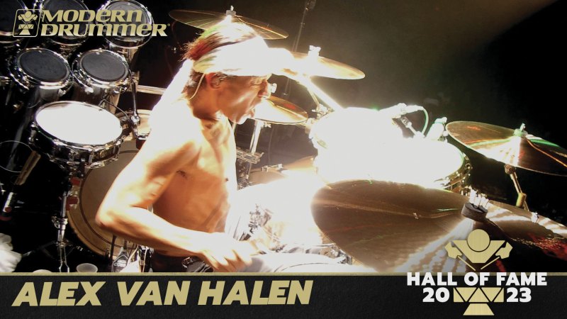 Alex Van Halen at his drum kit