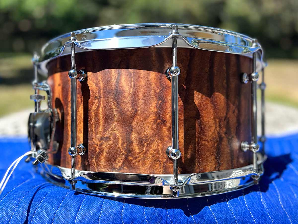 NORDIC SHELLS - DIY SNARE KIT - WATERFALL BUBINGA - Modern Drummer Magazine