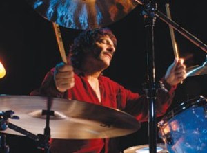 Drumming Great Carmine Appice playing at his drumkit