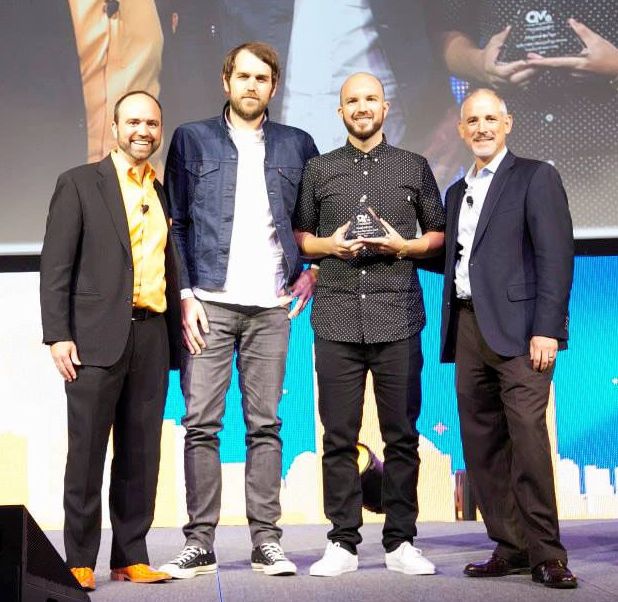 L-R: Joe Pulizzi, founder, Content Marketing Institute; Dustin Hinz, VP of Brand Experience & Entertainment Marketing, Guitar Center; Lee Diskin, manager of video production, Guitar Center; Matt Petersen, CEO, McMurry/TMG.