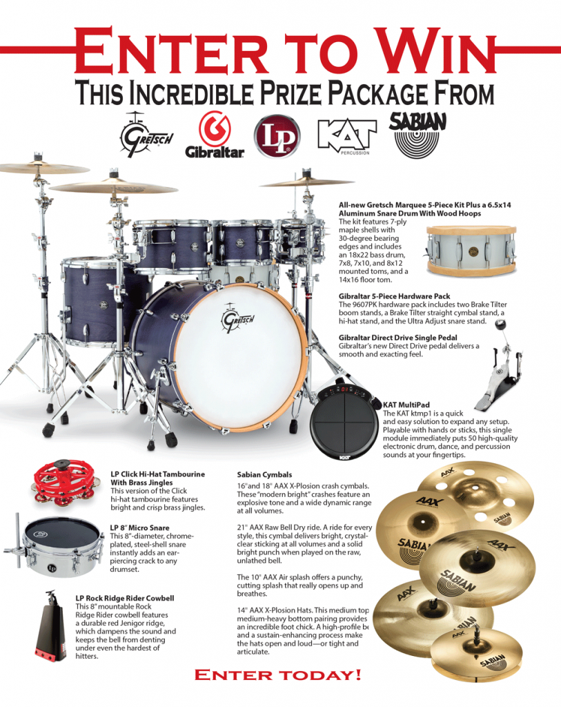 Enter to Win This Incredible Prize Package From Gretsch, Gibraltar, LP, KAT, and Sabian
