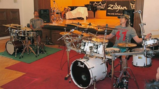 A highlight of last year’s camp was an electrifying first-time drum duet between Virgil and Antonio. A highlight of last year’s camp was an electrifying first-time drum duet between Virgil and Antonio.