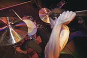 drummer Greg Saunier playing