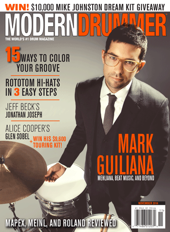 November 2014 Issue of Modern Drummer featuring Mark Guiliana