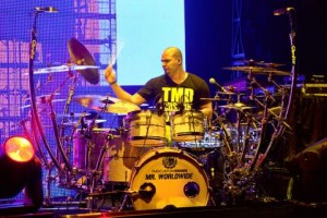 Drummer Omar Tavarez at his kit Drummer Omar Tavarez at his kit