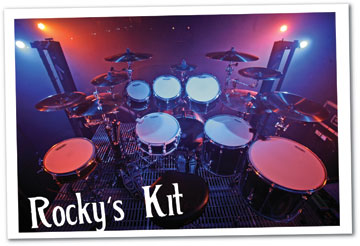 Drummer Rocky Gray of Evanescence's drum setup