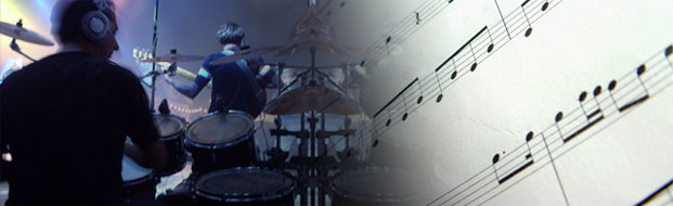 Drummer and Sheet Music