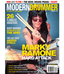 February 2014 issue of Modern Drummer magazine featuring Marky Ramone
