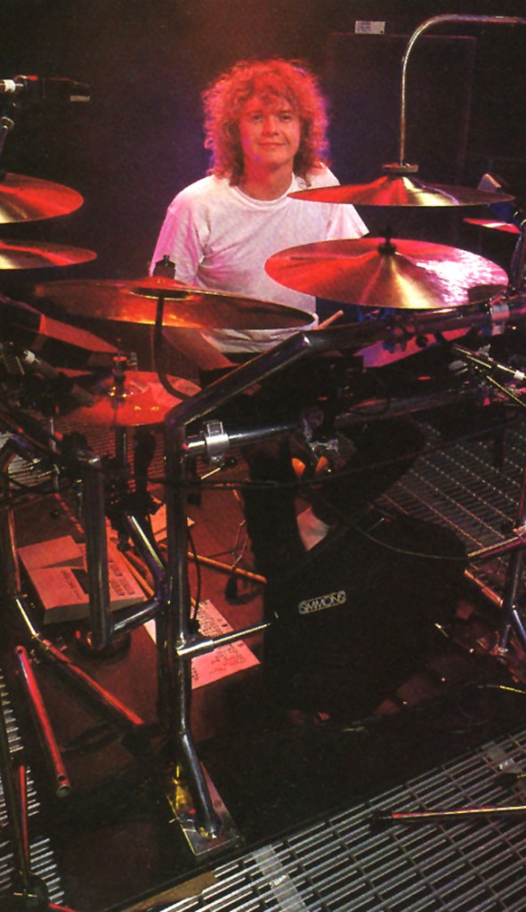 Def Leppard Drummer Rick Allen at his electronic kit