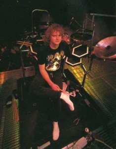 Def Leppard Drummer Rick Allen sitting behind his kit